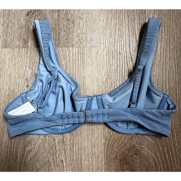 Abercrombie & Fitch|Ribbed Underwire Bikini Top|Blue|NWOT|SZ‎ S - Picture 4 of 7